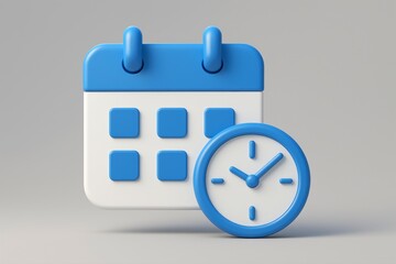 Scheduling Appointment with Calendar and Clock 3D Render
