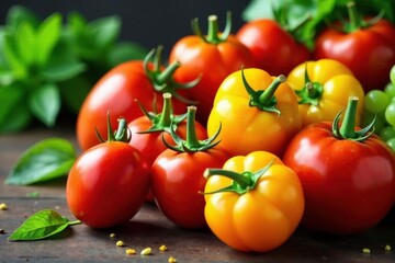 Rainbow hues of fresh organic produce, vibrant and healthy , green, salad, autumn