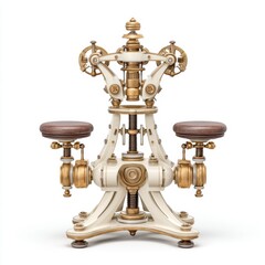 Intricate steampunk device displays elaborate gears and mechanical workings.