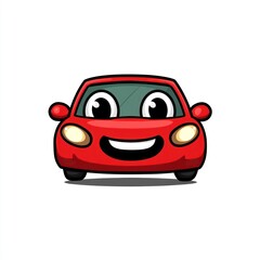 Cartoon car with a happy expression