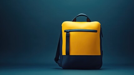 Sleek Backpack with Yellow and Navy Design Elements for Fashionable and Practical Use