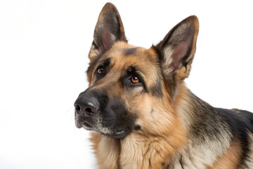 german shepherd dog on white background