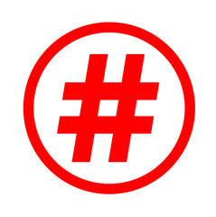 Obraz premium Red hashtag symbol icon social media network trending topic sign communication digital