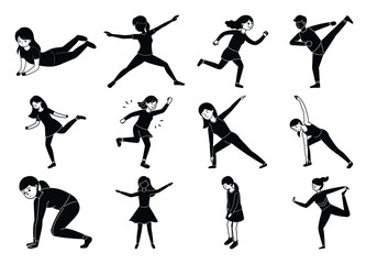 Isometric active children vector sat 