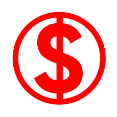 Red dollar sign money symbol currency economy finance investment wealth savings asset