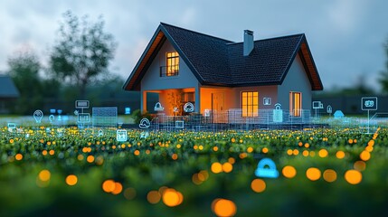 Smart Home Integration: A smart home representation, overlaid with icons symbolizing technology integration.