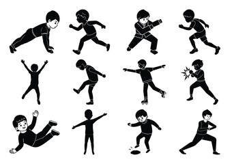 Isometric active children vector sat 