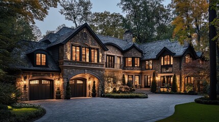 Smart home with cutting-edge technology, featuring automated systems for lighting, security, and more.