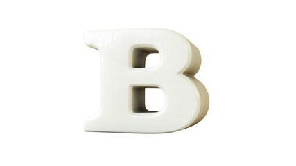 Obraz premium 3D Render of White Capital Letter B, Isolated on Transparent Background