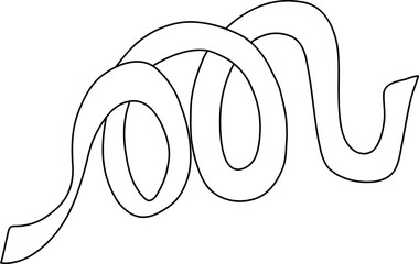 Obraz premium Ribbon outline vector illustration with smooth curves and loops, perfect for festive decoration or design projects with elegant flowing lines and simple style