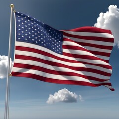 Obraz premium american flag waving in the wind