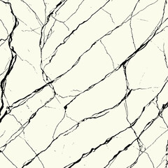 White marble background. Marbling venetian plaster pattern with black cracks. Abstract stone texture. Good for ceramic tiles, wallpapers print. Vector