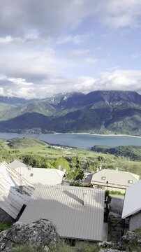 Lake Serre-Pon&ccedil;on in France, vertical shot