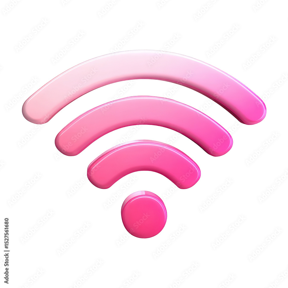 Poster pink gradient wifi symbol wireless network connection icon digital technology internet communication