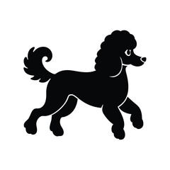 Poodle Running Black Vector Silhouette