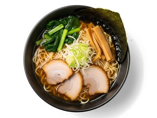 Delicious Ramen Bowl with Chashu Pork and Seaweed