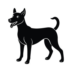 Dog Playful Pose Vector Silhouette