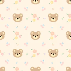 Crédence en verre imprimé seamless pattern with teddy bear
