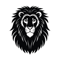 Lion Full Mane Vector Silhouette