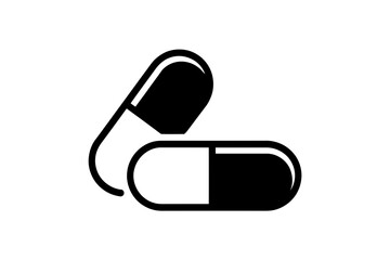 Illustration of two capsules isolated on white back