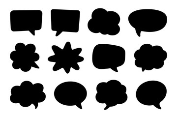 Collection of twelve assorted speech bubble shapes