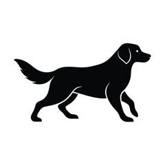 Minimalist Golden Retriever Black Vector Silhouette