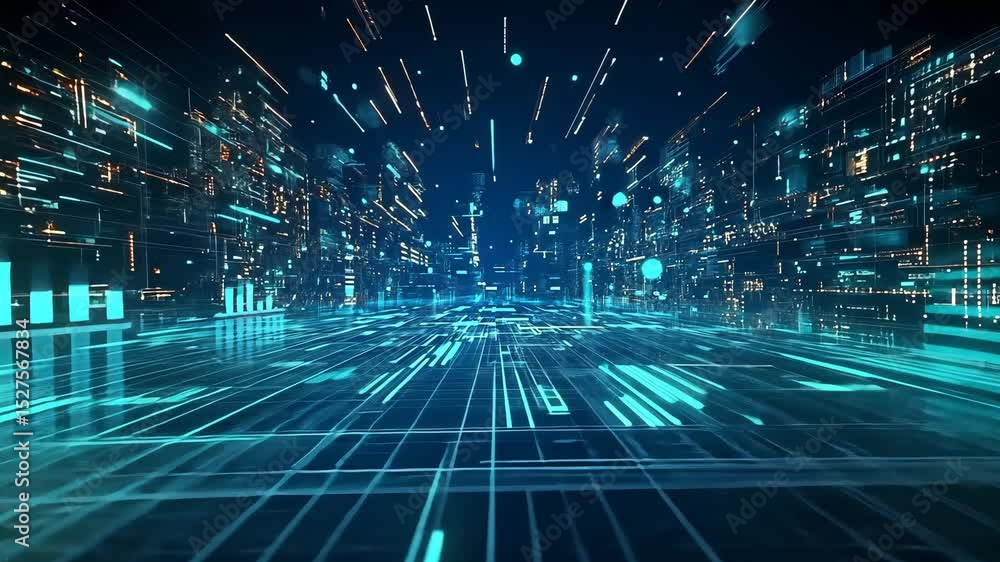 Poster futuristic abstract background animation with holographic textures