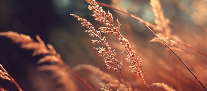 Autumn grasses in soft focus