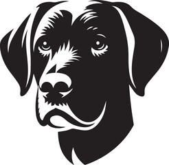 Black & White Silhouette Dog Vector | High-Quality Canine Clipart Design