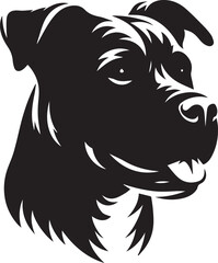 Black & White Silhouette Dog Vector | High-Quality Canine Clipart Design