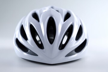 Bike helmet centered on bright white surface