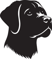 Black & White Silhouette Dog Vector | High-Quality Canine Clipart Design