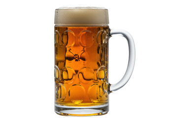 Isolated Full Beer Glass with Foam Oktoberfest Celebration