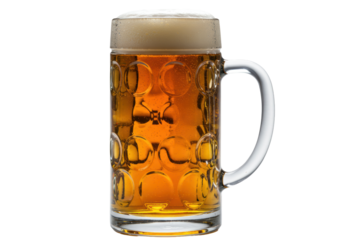 Isolated Full Beer Glass with Foam Oktoberfest Celebration