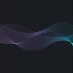Abstract Waveform Futuristic Lines in Gradient Colors for Presentations