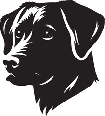 Black & White Silhouette Dog Vector | High-Quality Canine Clipart Design