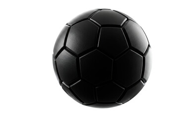 Isolated Black Leather Soccer Ball
