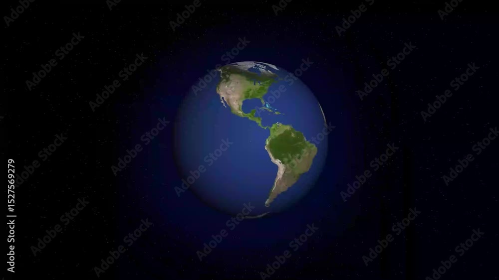 Aufkleber earth rotation animation with visible continents and a starry sky perfect for global presentations a