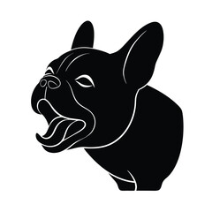 Minimalist French Bulldog Black Vector Silhouette