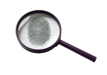 Isolated Fingerprint Under Magnifying Glass