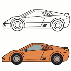 Untitled Low car icon sports car icon and black and white outline