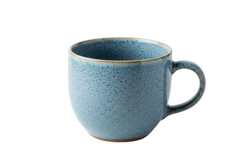 Isolated Blue Ceramic Mug with Textured Surface