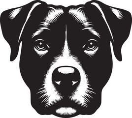 Black & White Silhouette Dog Vector | High-Quality Canine Clipart Design