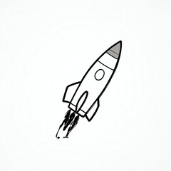 Rocket Launch: A Simple Sketch of a Spaceship Taking Off