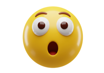 Isolated Shocked Emoji with Wide Eyes and Open Mouth