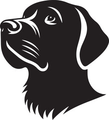 Black & White Silhouette Dog Vector | High-Quality Canine Clipart Design