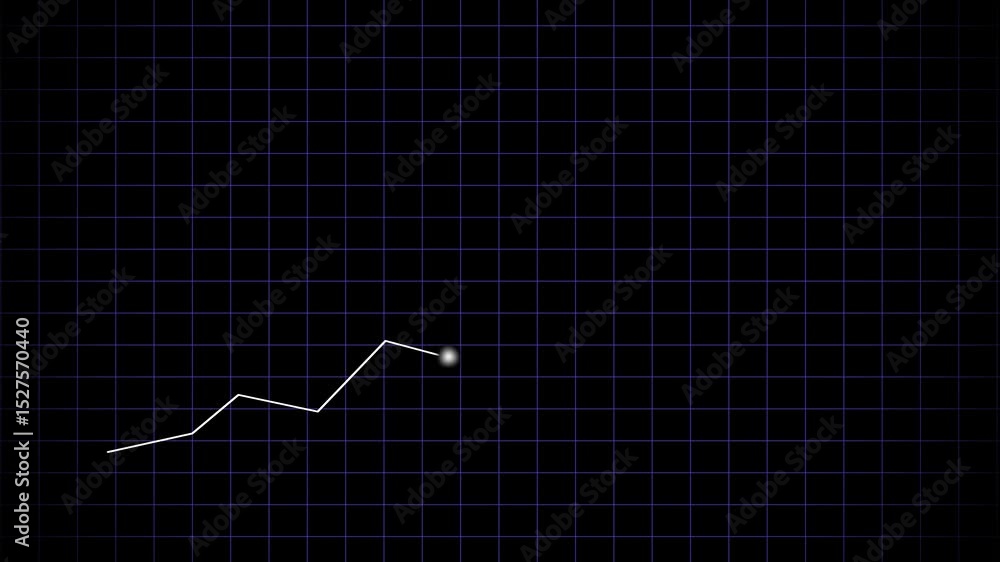 Poster business progress animation with upward arrow showing consistent growth, strategic execution and per