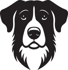 Black & White Silhouette Dog Vector | High-Quality Canine Clipart Design