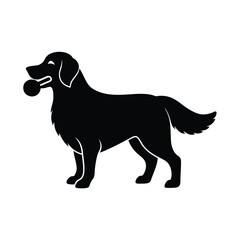 Minimalist Golden Retriever Black Vector Silhouette