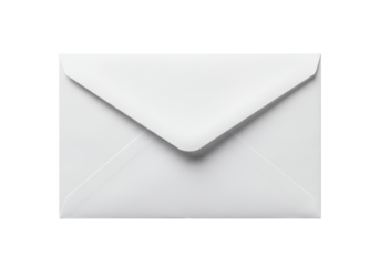 Isolated Simple White Envelope for Mailing and Correspondence